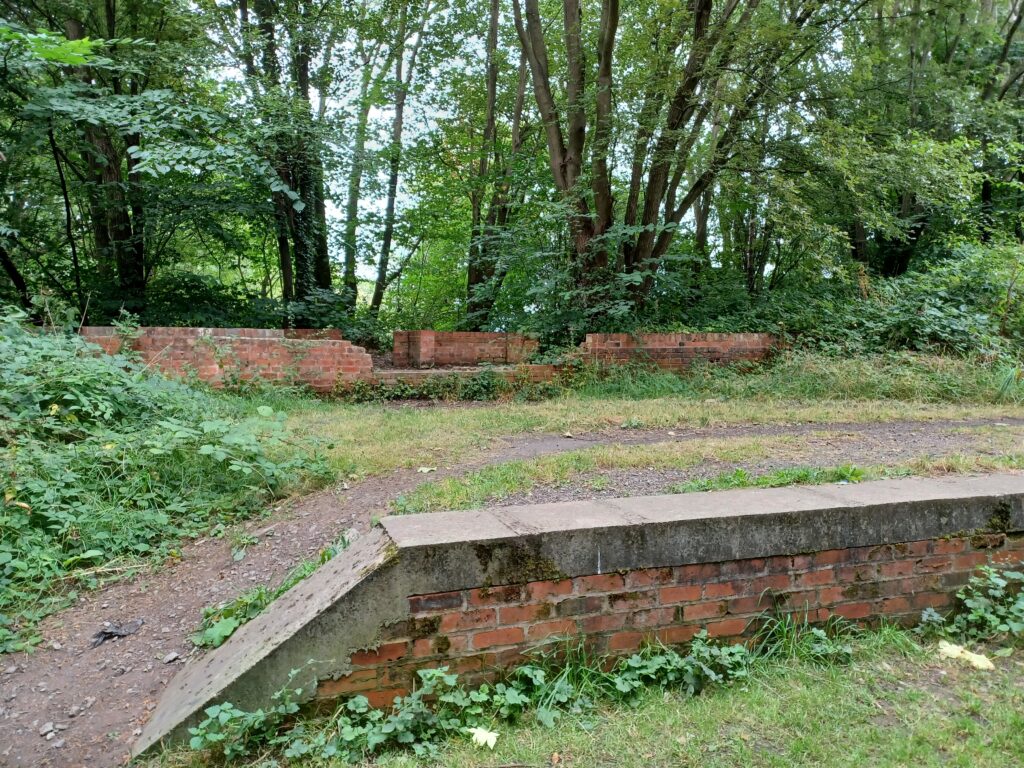 The platform in front of the remains of the Station Master's House at Breadsall Station